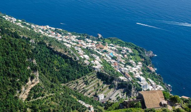 famous hiking trail sentiero degli dei is leading on the top of amalfi coast in italy and except pristine nature visitors can also see cities positano, praiano, nocelle and others.