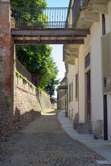 Murazzano (Cuneo): old cityt view. Color image