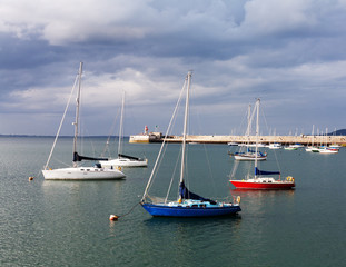 Obraz na płótnie Canvas Boats in the harbour of Dun Laoghaire, Ireland.