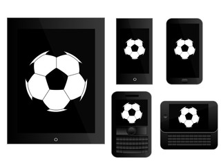 Mobile Devices with Football Black