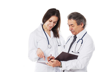 Fototapeta premium An experienced doctor explains the diagnosis to the girl with th