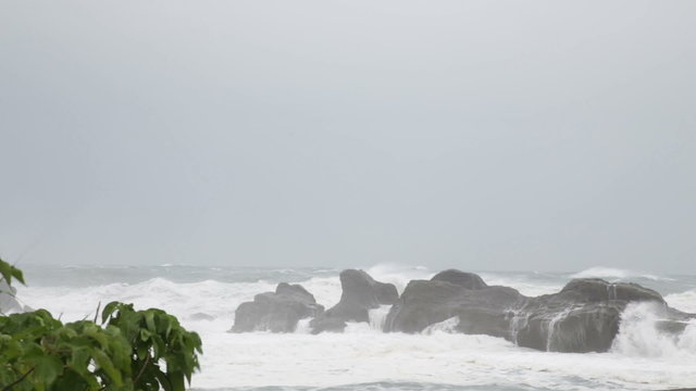 Rough sea during typhoon