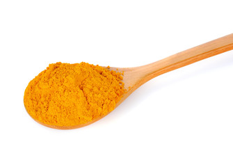 Turmeric (Curcuma) powder isolated on white background.
