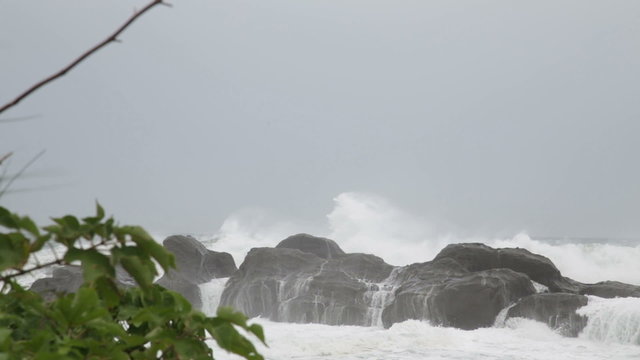 Rough sea during typhoon