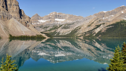 Bow Lake Panorama at the Icefield Parkway in Banff National Park, Alberta, Canada