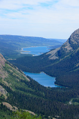Josephine Lake  and Grinell Lake over look from  Grinnell Glacie