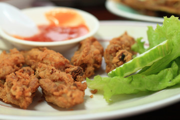 Deep fried chicken with salt