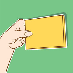 blank bunch of card hold in hand ddesign vector