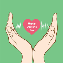 happy doctor's day greeting design vector