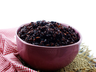 rice berry in bowl on white background