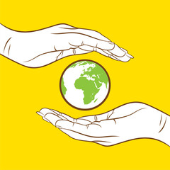 save earth and go green concept design vector