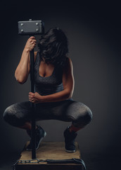 Athlete woman with short black hair