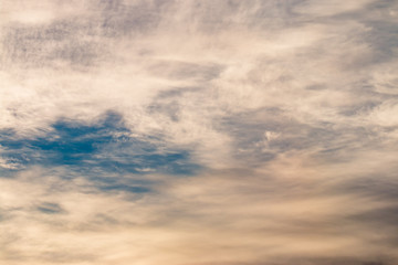 Sky and cloud background with colorful at sunrise nature