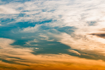 Sky and cloud background with colorful at sunrise nature