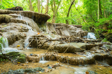 Huai Mae Khamin waterfall in  Kanchanaburi province, Thailand