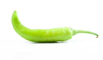 Fresh red pepper slices isolated on white