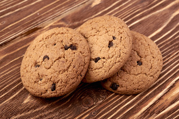 oat cookies on wooden table