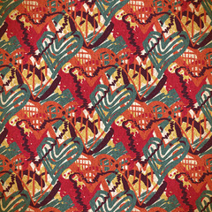 Fototapeta premium seamless pattern of colored hearts sketch