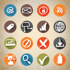 Set of flat design icons for Web design and Internet marketing