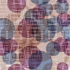 Seamless pattern of abstract colorful balloons under the grid