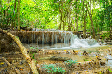 Huai Mae Khamin waterfall in  Kanchanaburi province, Thailand