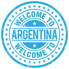 welcome to argentina stamp