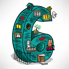 House in the form of figures in 6