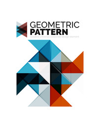 Fototapeta premium Geometric triangle mosaic pattern element isolated on white