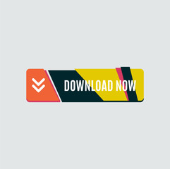 Colorful download web button. Modern flat design.