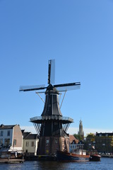 Fototapeta na wymiar Mill in Haarlem, Netherlands