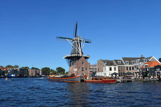 Mill in Haarlem from distance