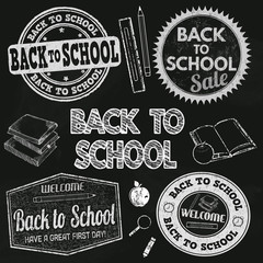 Fototapeta premium Back to school label set