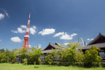 Obraz premium 東京タワーと青空