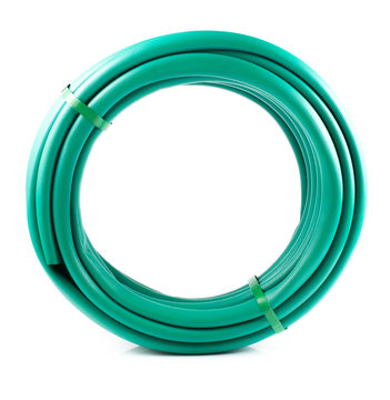 Rolled Garden Hose Isolated On White