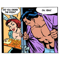 Pizza delivery game sexual man woman love romance