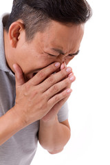 Fototapeta premium sick man sneezing