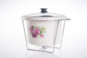 Pot, Ceramic food pot on background.