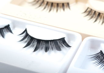 false eyelashes isolated on white