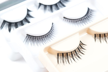 false eyelashes isolated on white