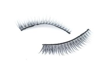 false eyelashes isolated on white