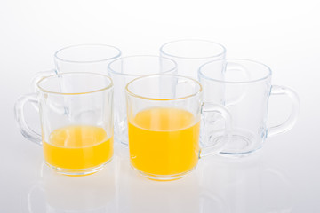 orange juice on a background