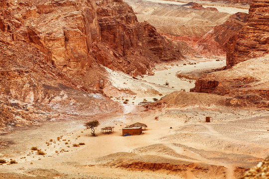 Picturescue view of Egypt desert landscape with rocks