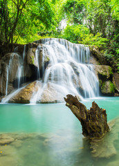 Huai Mae Khamin waterfall in Kanchanaburi province, Thailand.
