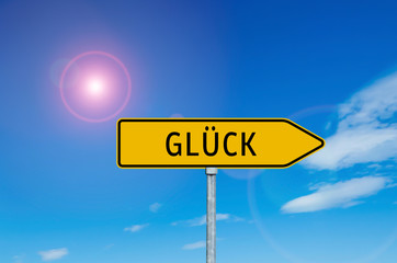 Glück Schild