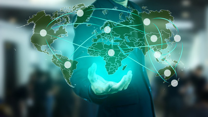 Network marketing around the world concept.