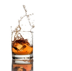 whisky splash isolated on a white background