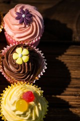 Delicious cupcakes on a table