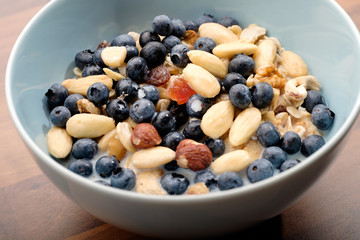 müsli mit blaubeeren