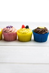 Delicious cupcakes on a table