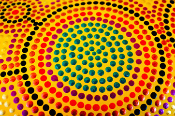Details of Indigenous Australian art Dot painting